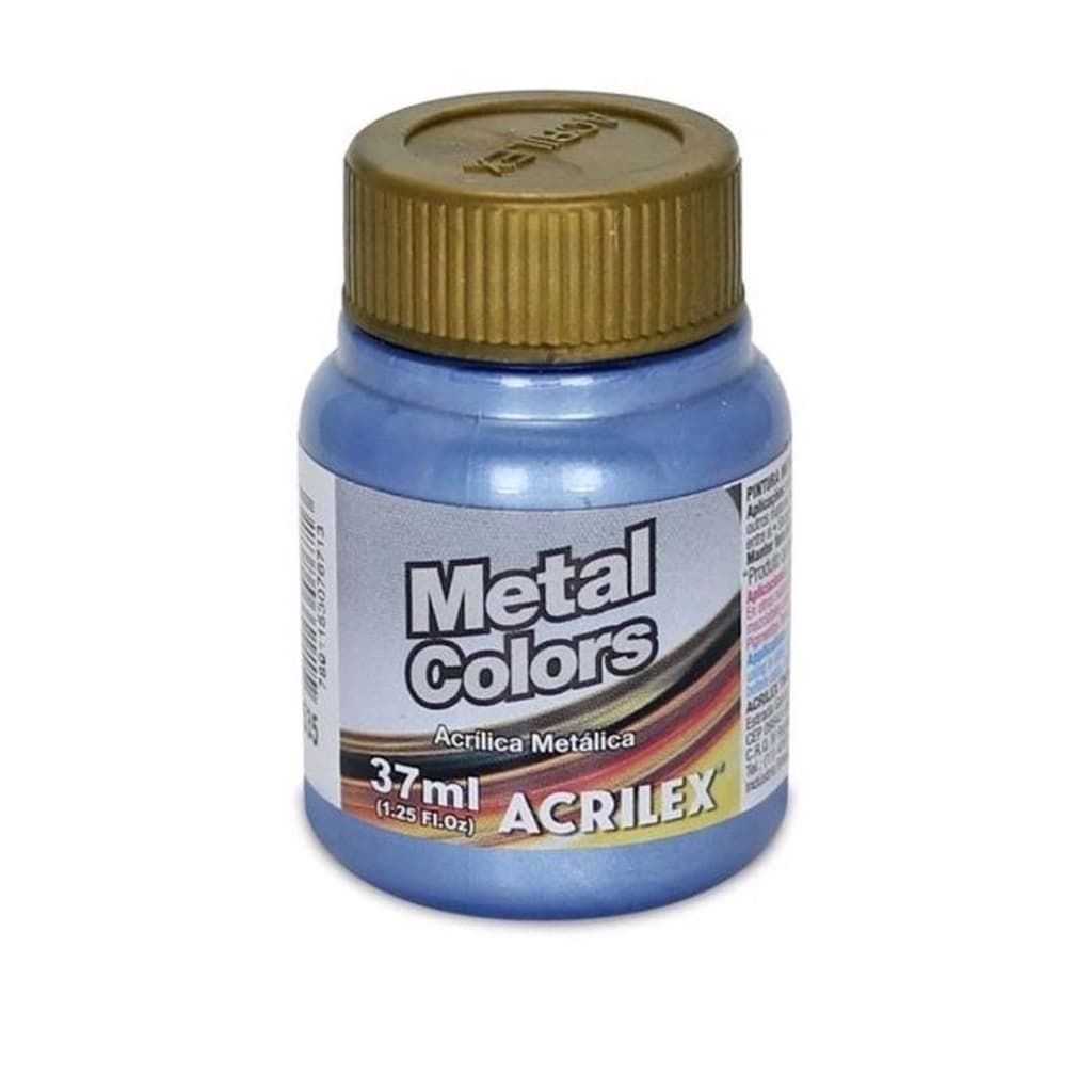 535 |TINTA METAL COLORS ACRILEX - AZUL MAR - 37ML