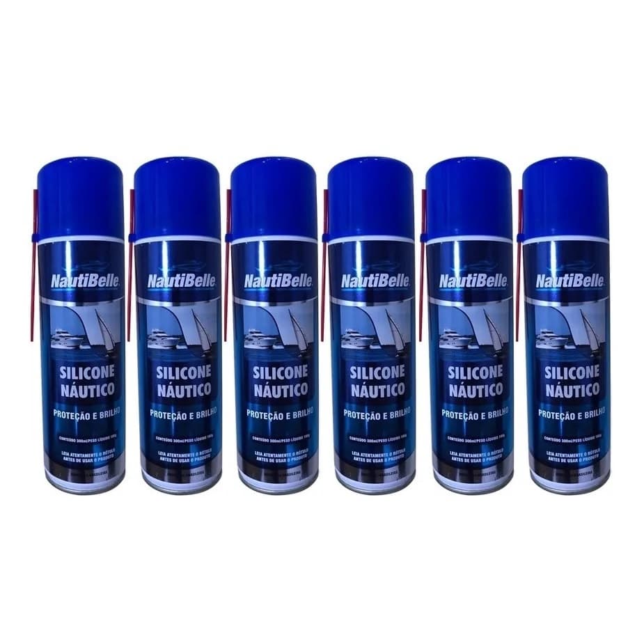 Silicone Náutico Nautibelle Spray 300 Ml Lancha Barc C/ 6 Un