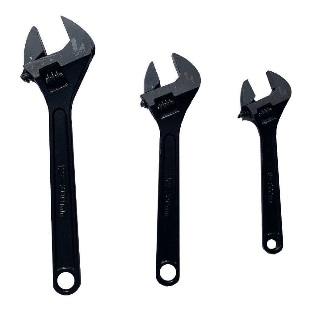 Kit 3 Chaves Inglesas Ajustavel 8 10 12 Polegadas