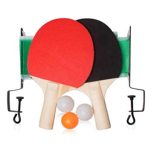 Kit de Raquete de Tenis de Mesa Ping Pong Com Bolinha e Rede Conjunto