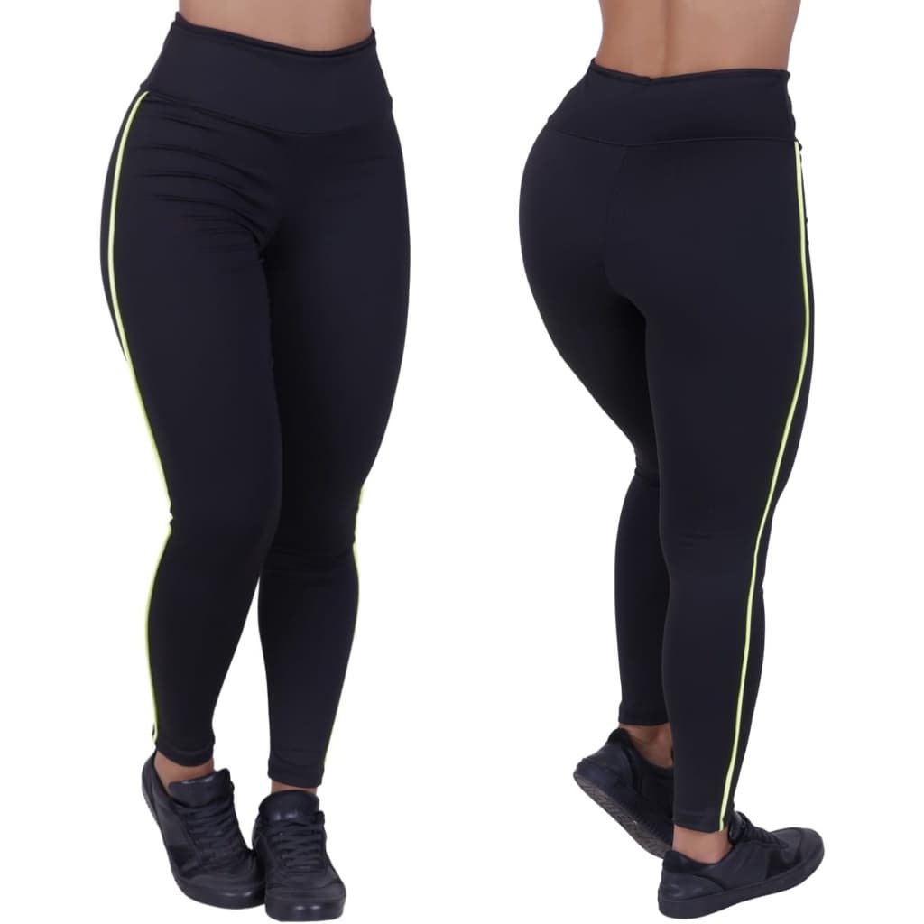 Calça Legging Cós Alto com Detalhe Lateral Confortável
