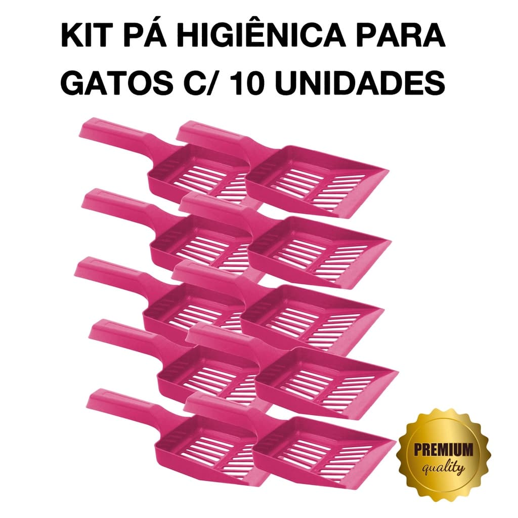Kit Pá Higiênica Para Gatos C/ 10 Unidades Rosa