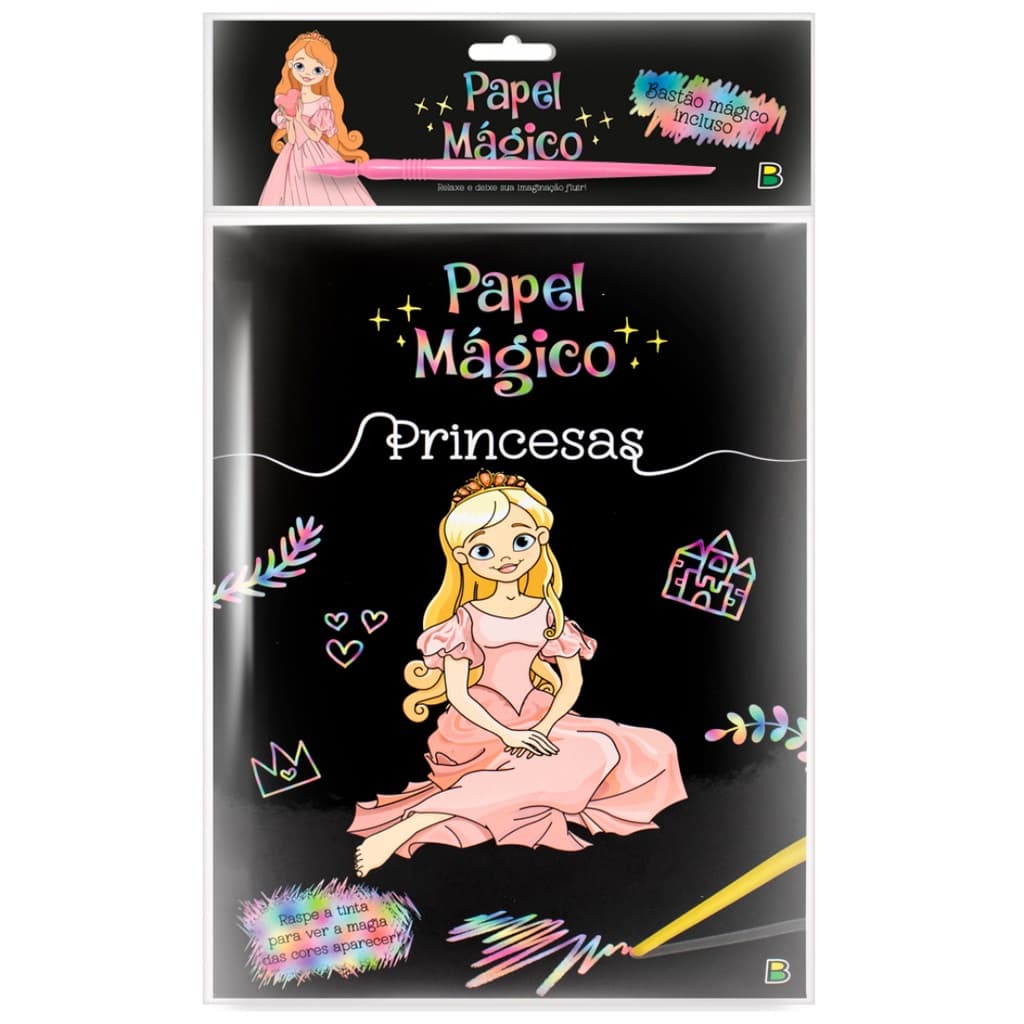 Livro infantil Papel Mágico: Princesas Risque e Desenhe Raspadinha