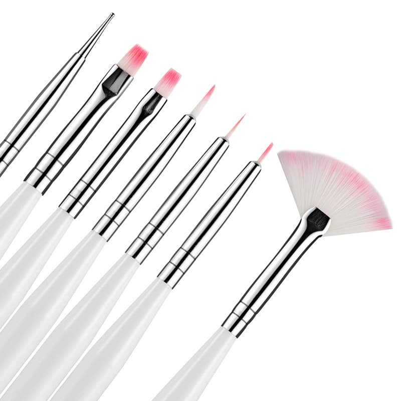 Kit Pincel de Unha 7 Unidades Nail Art Multiuso Maquiagem Acrigel