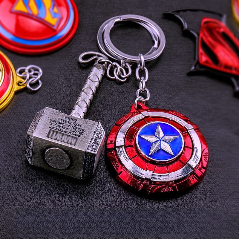Chaveiro do Homem de Ferro da Marvel, Pingente para Chave de Carro dos Vingadores, Capitão América, Quake, Chaveiro do H