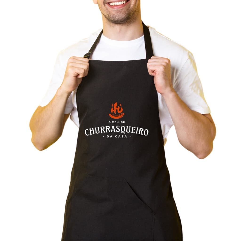 Avental De Cozinha Churrasqueiro Preto Feminino E Masculino