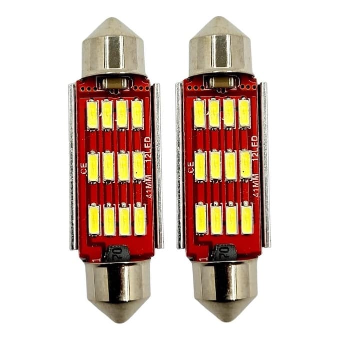 Par Lampada Led Carro Torpedo Canbus Canceller Teto Placa