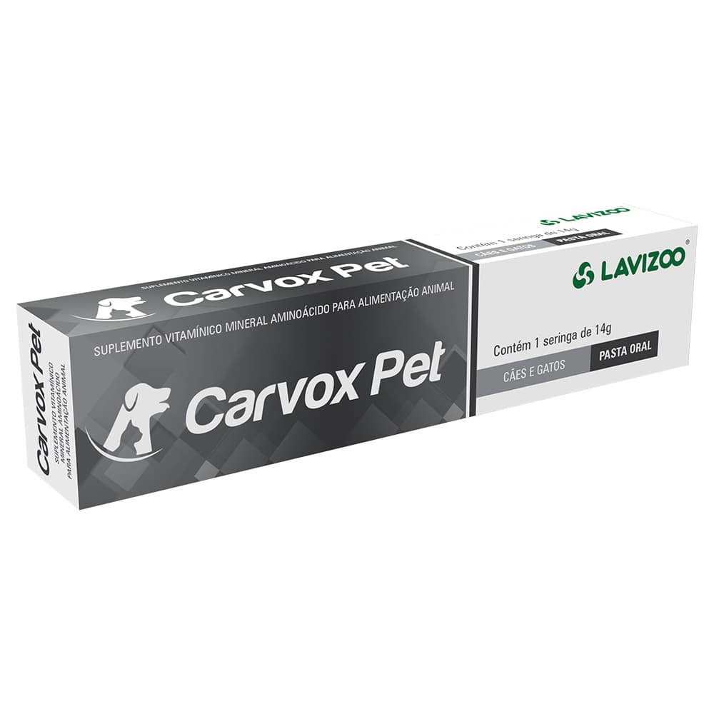 Carvox Pet Lavizoo 14g Detox Carvão Ativado Gato e Cachorro