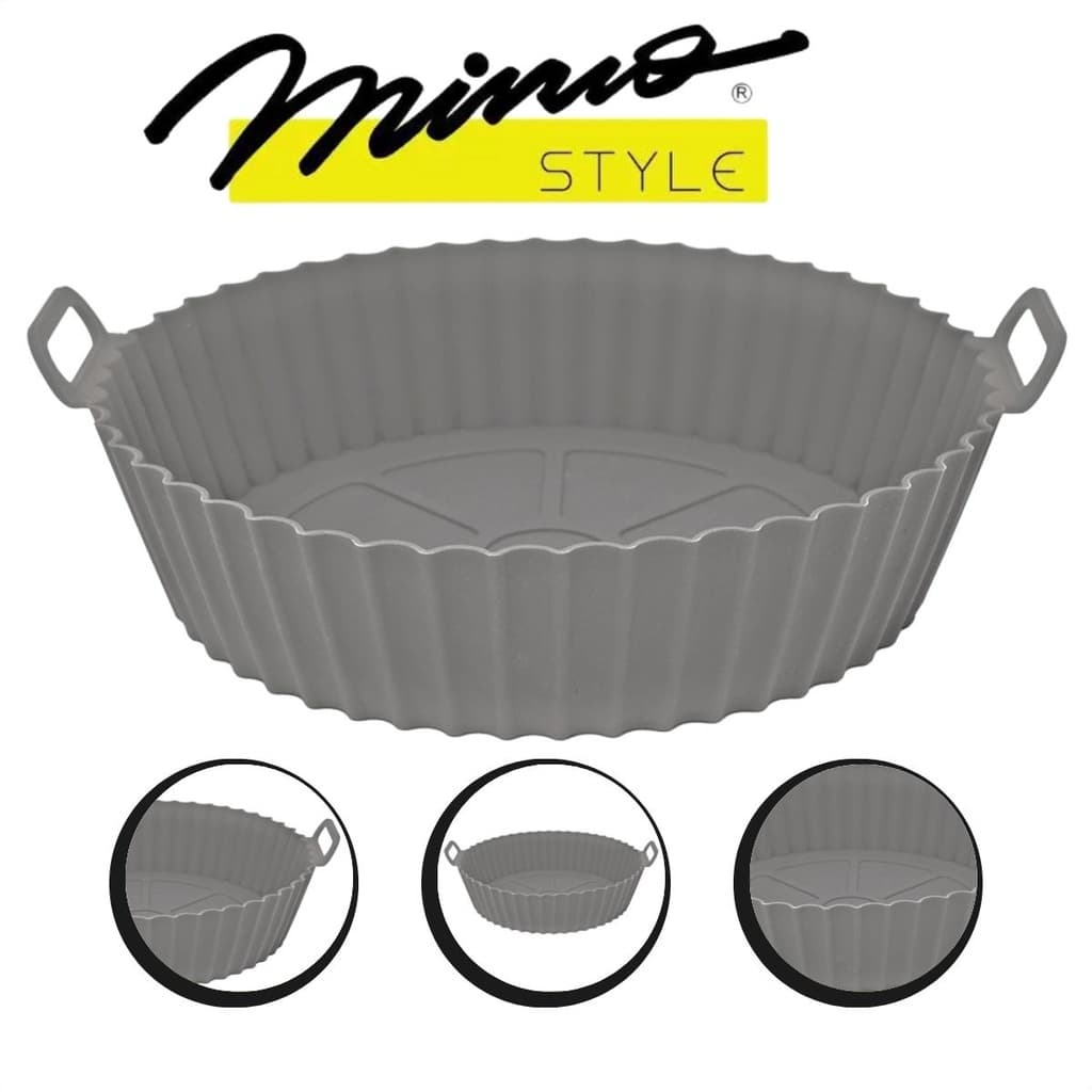 Cesto Panela Forma para Air Fryer Silicone Grey Antiaderente