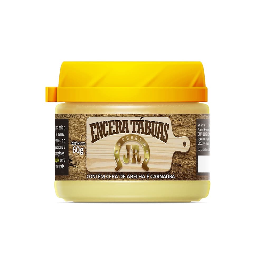Encera Tábuas JR - 60g - Cera de Abelha e Carnaúba para Selar Tábuas de Corte