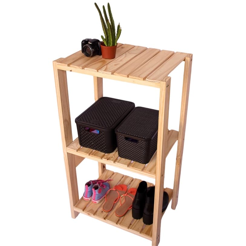 Estante com 3 Prateleiras de Madeira Maciça Pinus 100x50x40