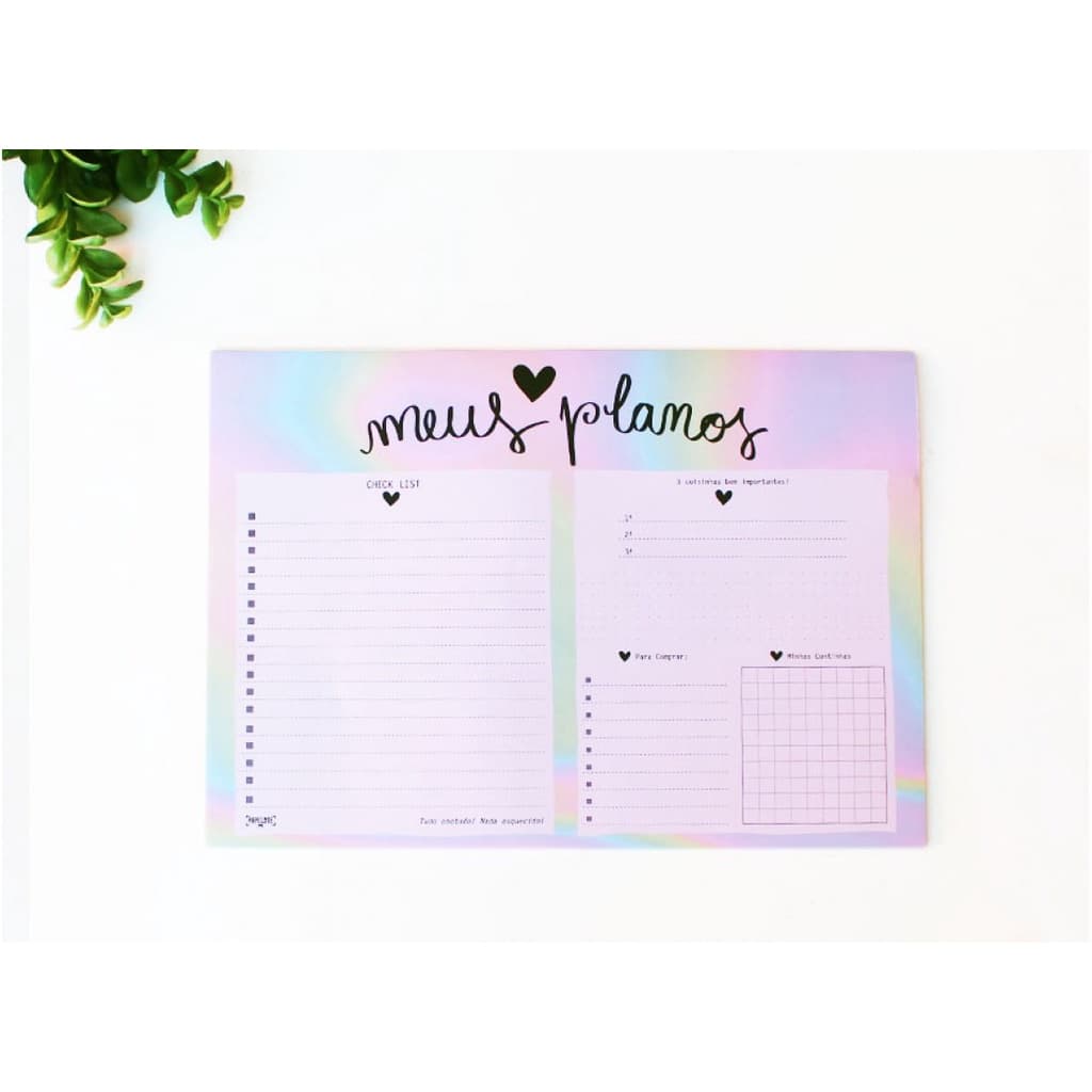 BLOCO PLANNER A4 CHECK LIST MEUS PLANOS