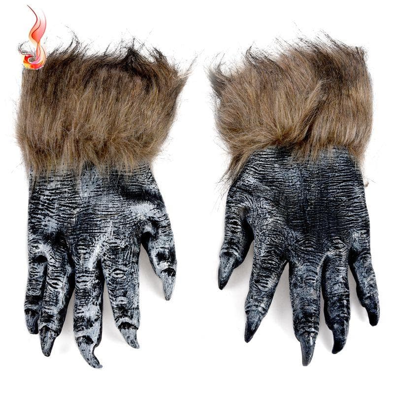 1 Par Luvas Wolf Gloves Halloween Máscara De Conjunto De animal Lobisomem Mascarada Lobo (Tamanho : L , Cor : Preto)