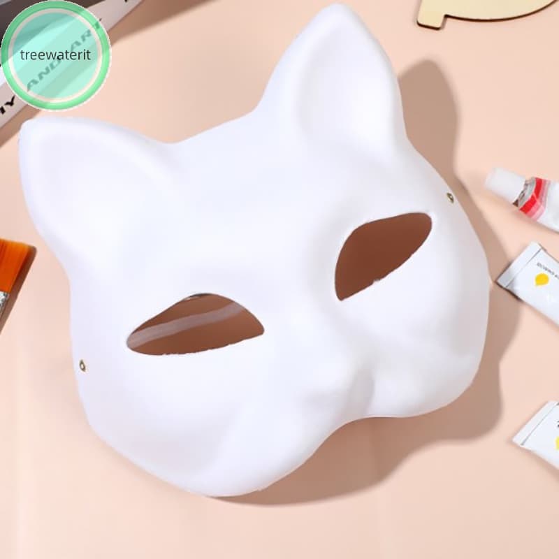 treewaterit DIY Anime Raposas Máscara Japonês Cosplay Rave Máscaras Pintadas À Mão Masquerade Festival Festa Adereços br