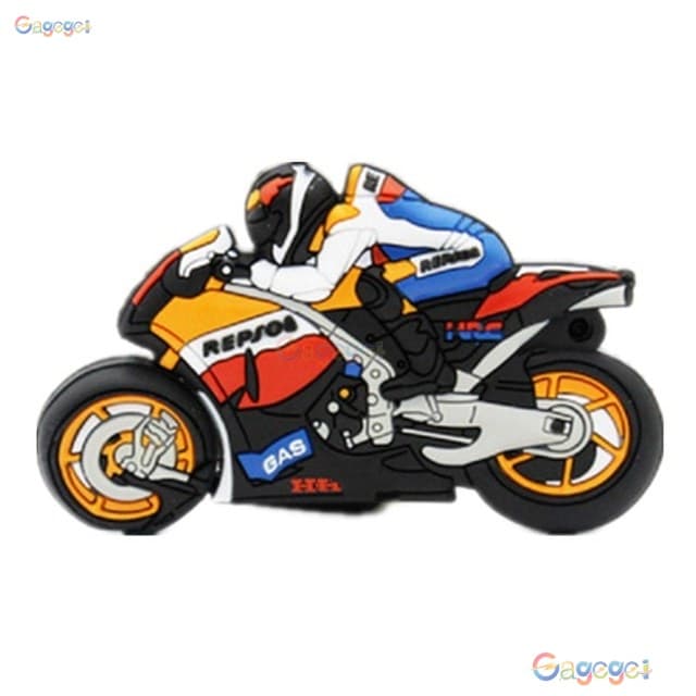 Motocicleta Pendrive Criativo 128GB 64GB 32GB 16GB 8GB 1GB USB Flash Drive 1TB 2TB Corrida Cartoon
