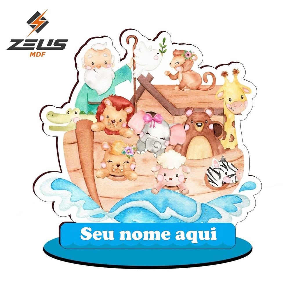Centro de Mesa Decoração para Festa Infantil Personalizado Tema Arca de Noé