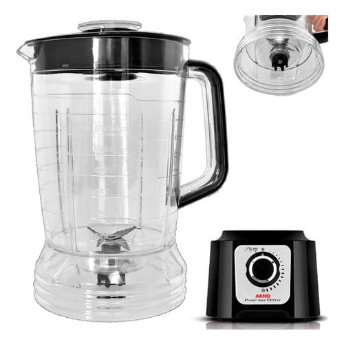 Copo de Liquidificador Para Arno Power Max 1000w Cristal Preto