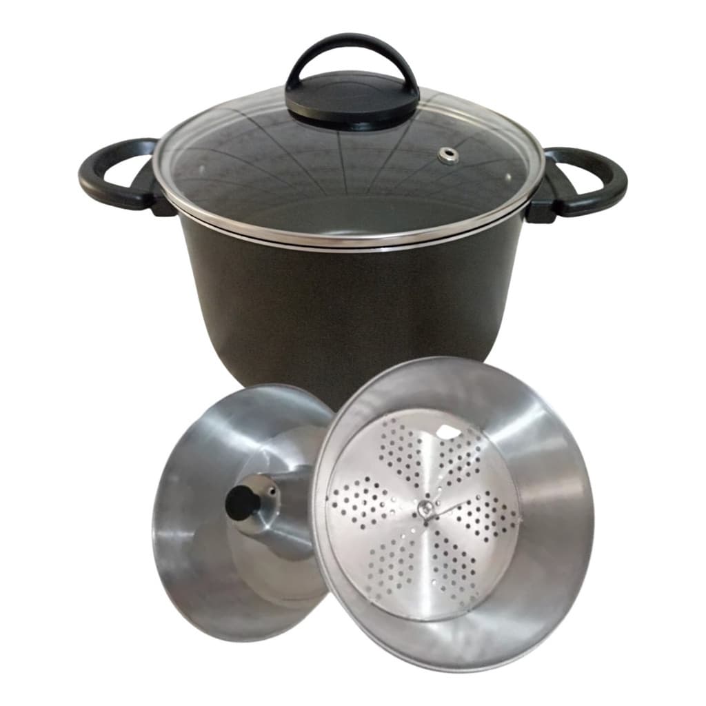 Panela  3x1 Antiaderente Pudim, Banho Maria Cozimento  Vapor