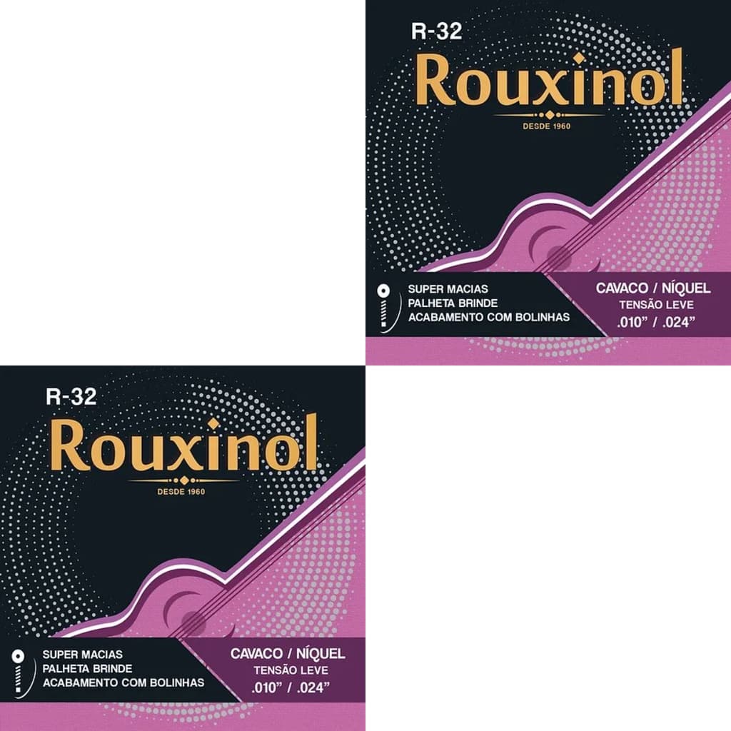 Kit 2 Encordoamento Cavaquinho Tensão Leve “0.24 R32 Rouxinol PRR32L