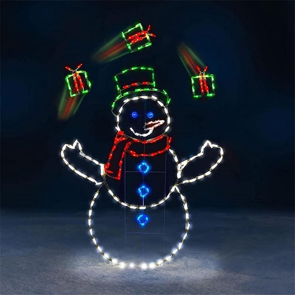 Em Estoque Feliz Boneco De Neve Luz Colorida Bola Decoração De Luta Natal Bonecos Suprimentos Criativos Para Festivais J