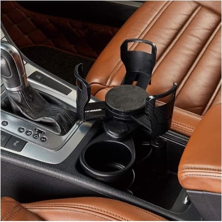 Suporte de Garrafa e Copos Veicular Suporte Flexivel Universal Para Copo Duplo De Carro 2 Em 1 360°