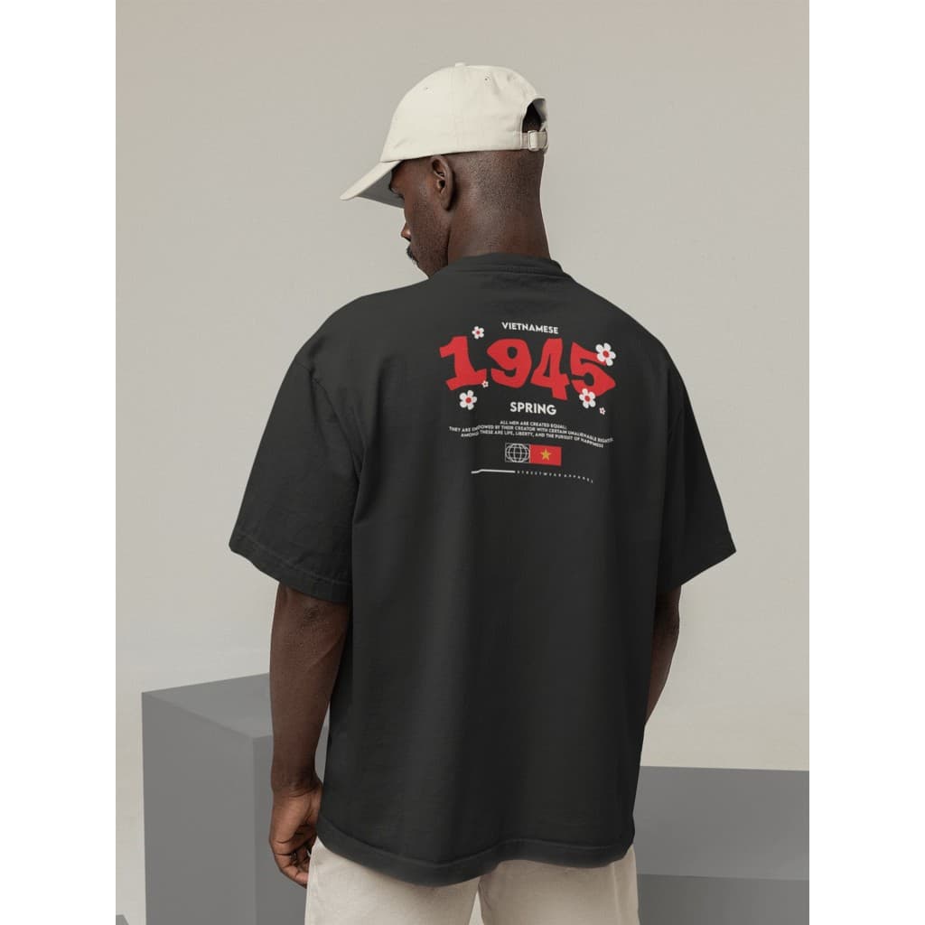 Camisa Camiseta Oversize Masculino e Feminino para Treino e Dia a Dia Preto e Off Whte Estampado - ESTAMPADO