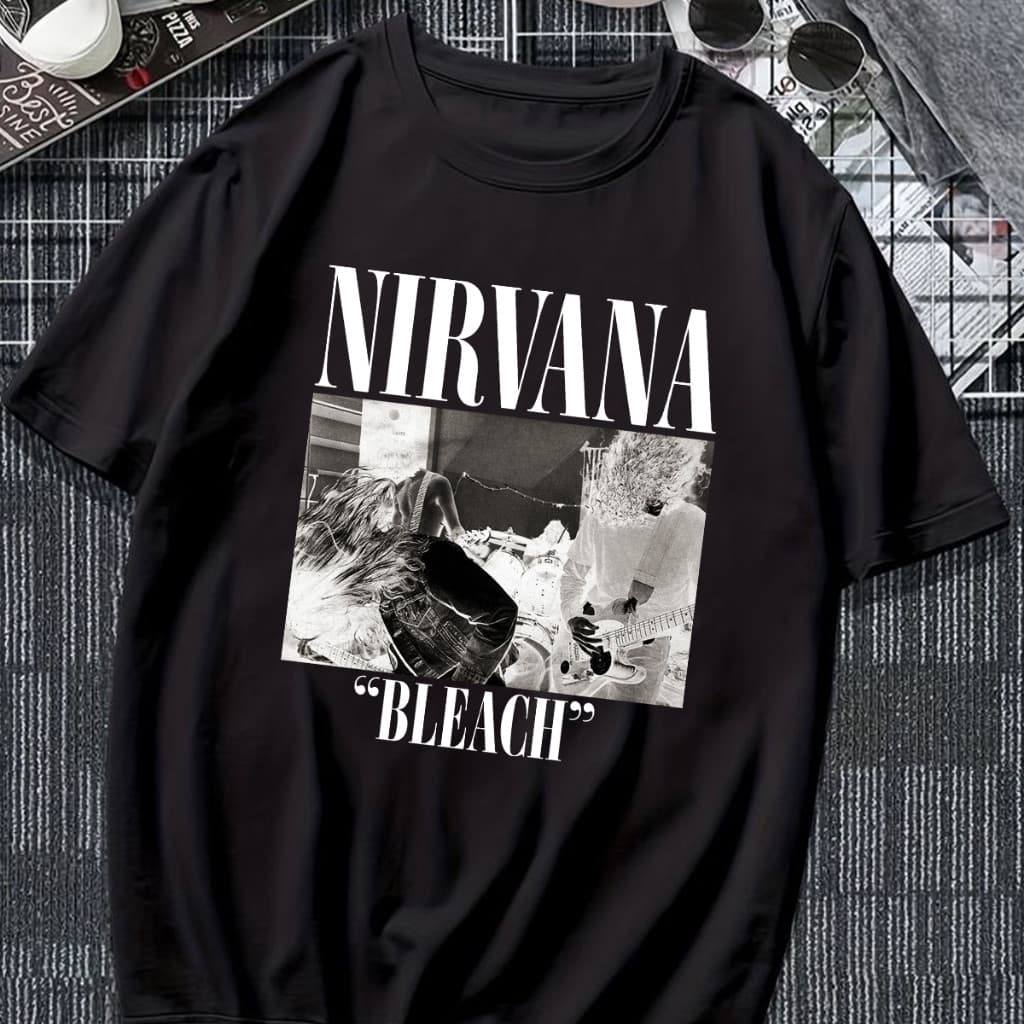 Camisa Camiseta Nirvana Bleach Banda de Rock Unissex 100% Algodão Streetwear