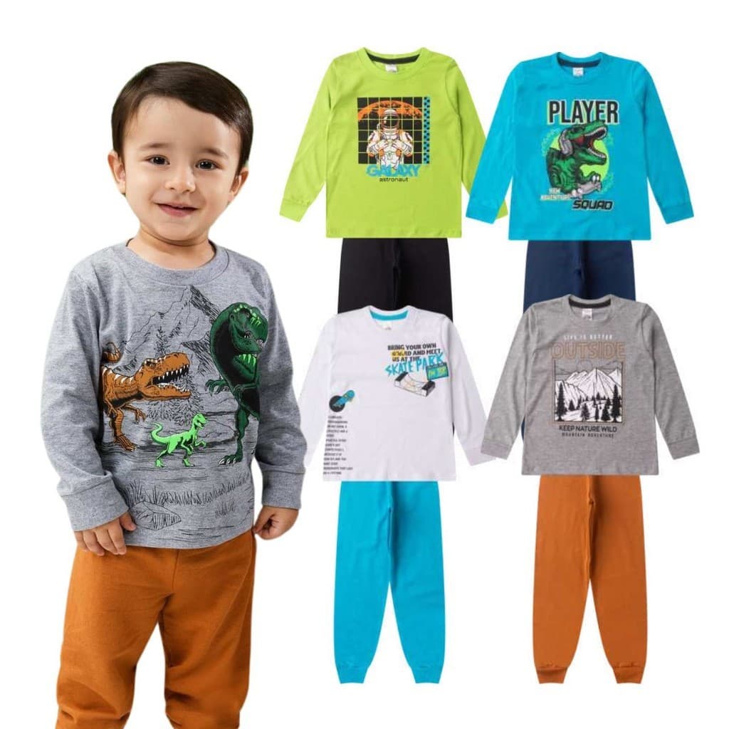 Kit 10 Peças 5 conjuntos Meia Estação Menino 1 ao 16