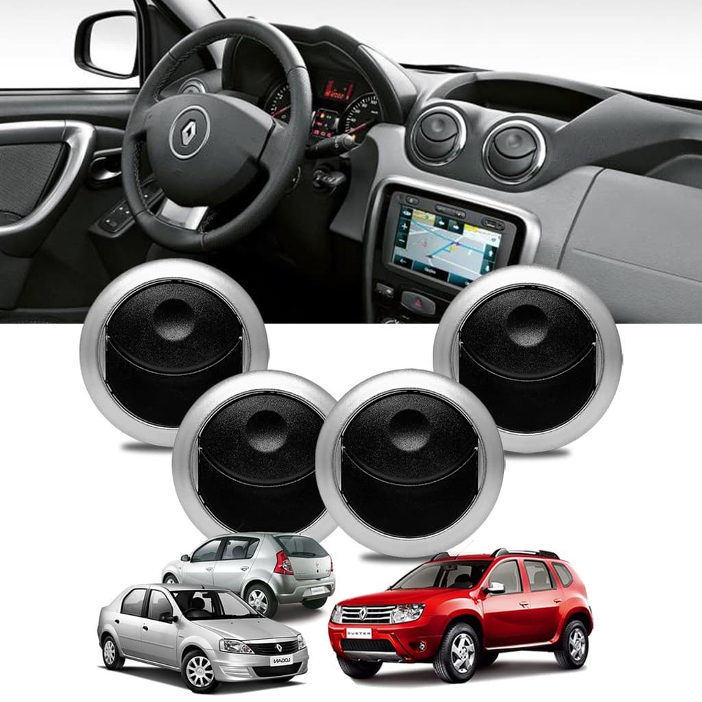 Grade Tela Difusor Saída Ar Renault Logan Sandero 07/2014 Duster 2011 a 2015 Prata