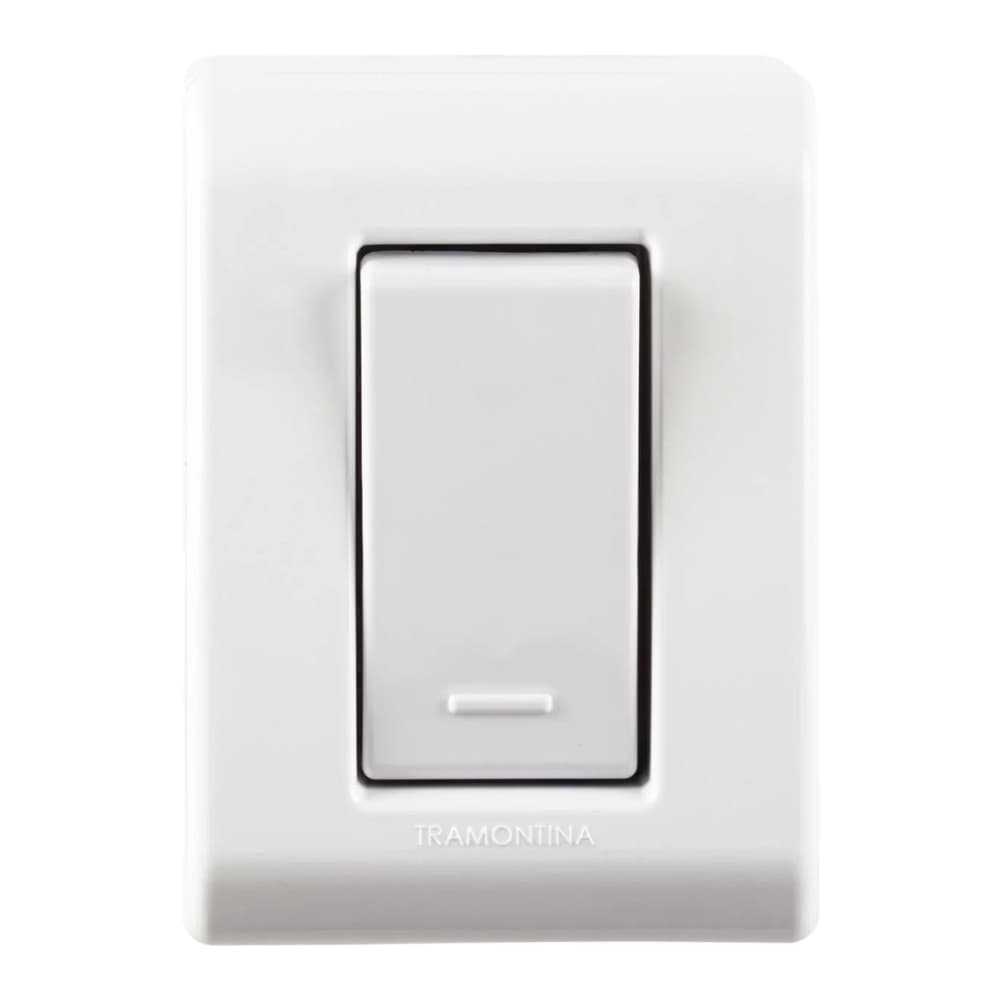 CAIXA DE SOBREPOR COM 1 INTERRUPTOR SIMPLES 10A 250V LIZFLEX BRANCA TRAMONTINA