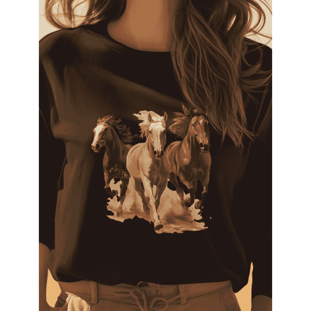 Moletom Feminino Cavalo Blusa De Frio Flanelado Country