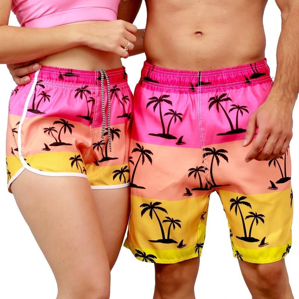 Kit Casal Short Praia Mosão Coqueiro Tac Tel Envio Imediato