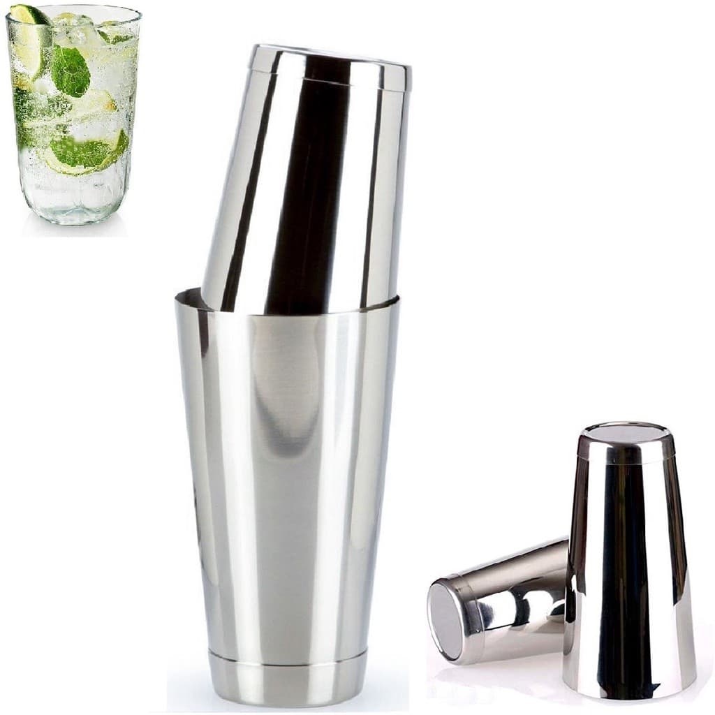 Coqueteleira Inox Tipo Boston 820ml Copo E Tampa Com Peso Ideal Para drinks Bebidas Caipirinha Bar