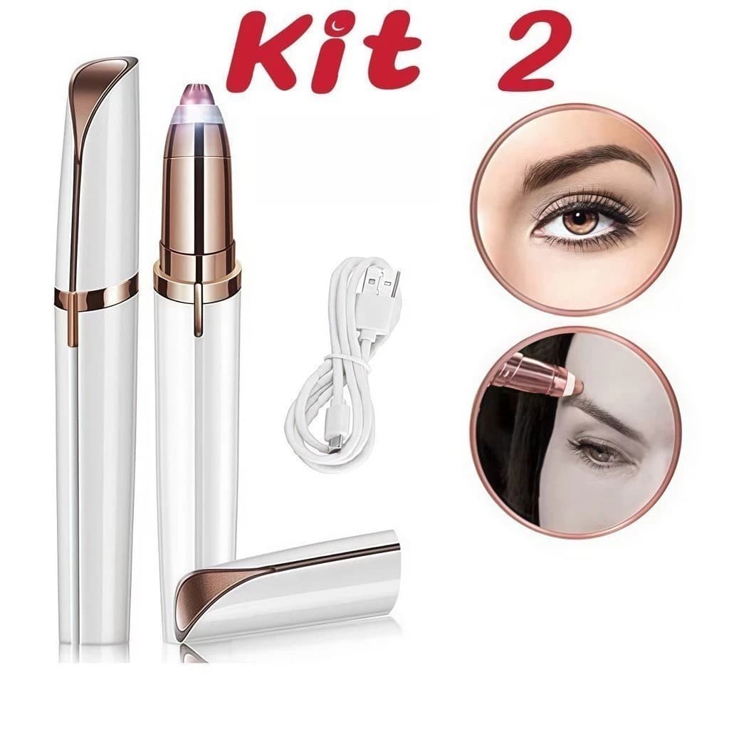 Kit Caneta Depiladora Indolor Removedor de Sobrancelhas