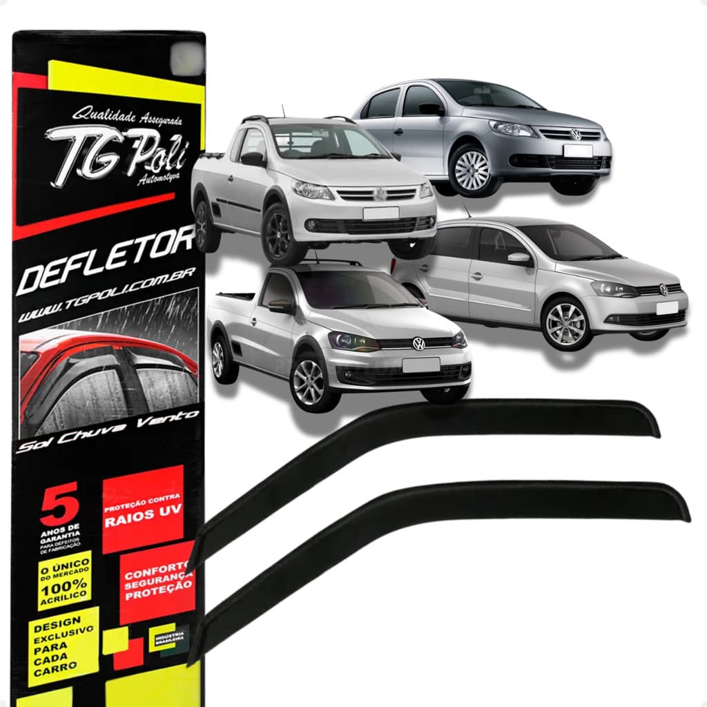 Jogo Calha de Chuva Volkswagen Saveiro Gol G5 G6 G7 2009 A 2025 2 Portas Original TG POLI