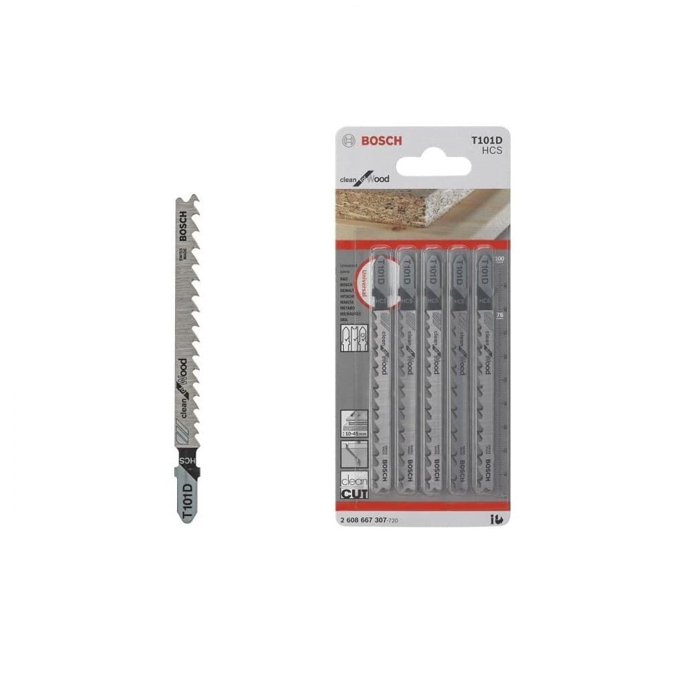 Kit 5 Pecas Lamina de Serra Tico-Tico para Madeira Bosch T101D