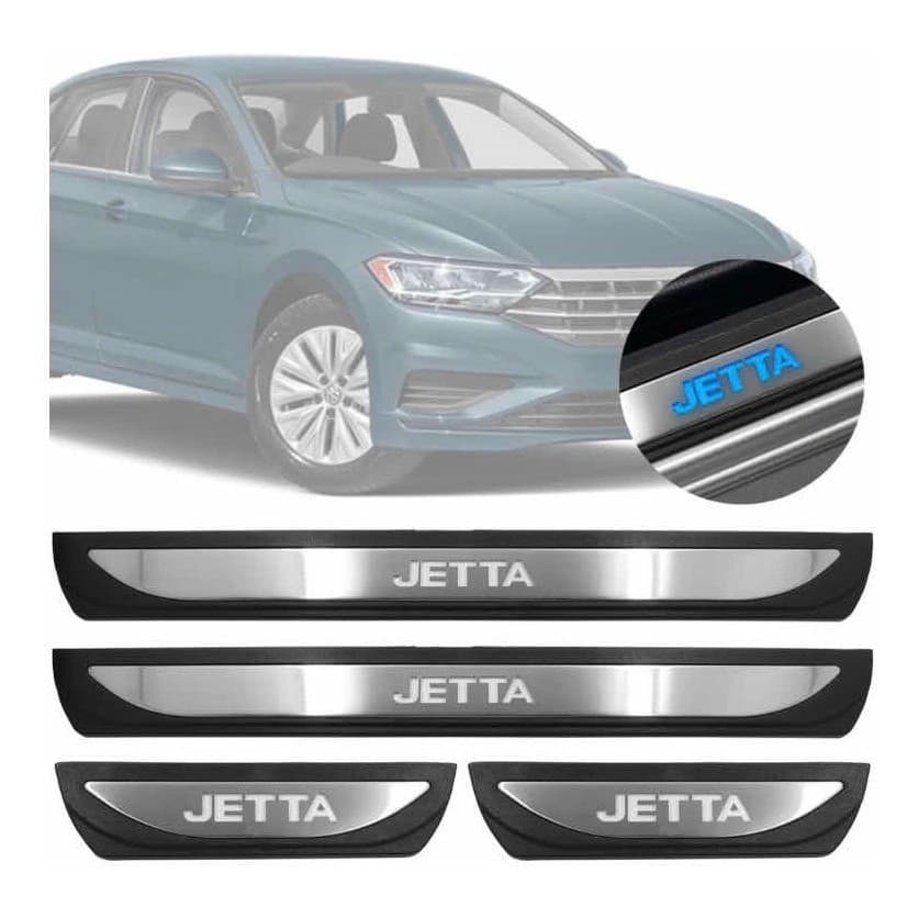 Soleira Iluminada Com Led Jetta 2011 A 2024 Inox Jogo 4 Porta Zapos