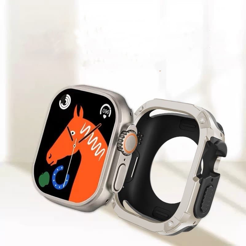 PC+Silicone Macio Capinha Capa Para Apple Watch Ultra 49mm 40mm 44mm 41mm 45mm S10 42mm 46mm iWatch Protetor Luxo Case