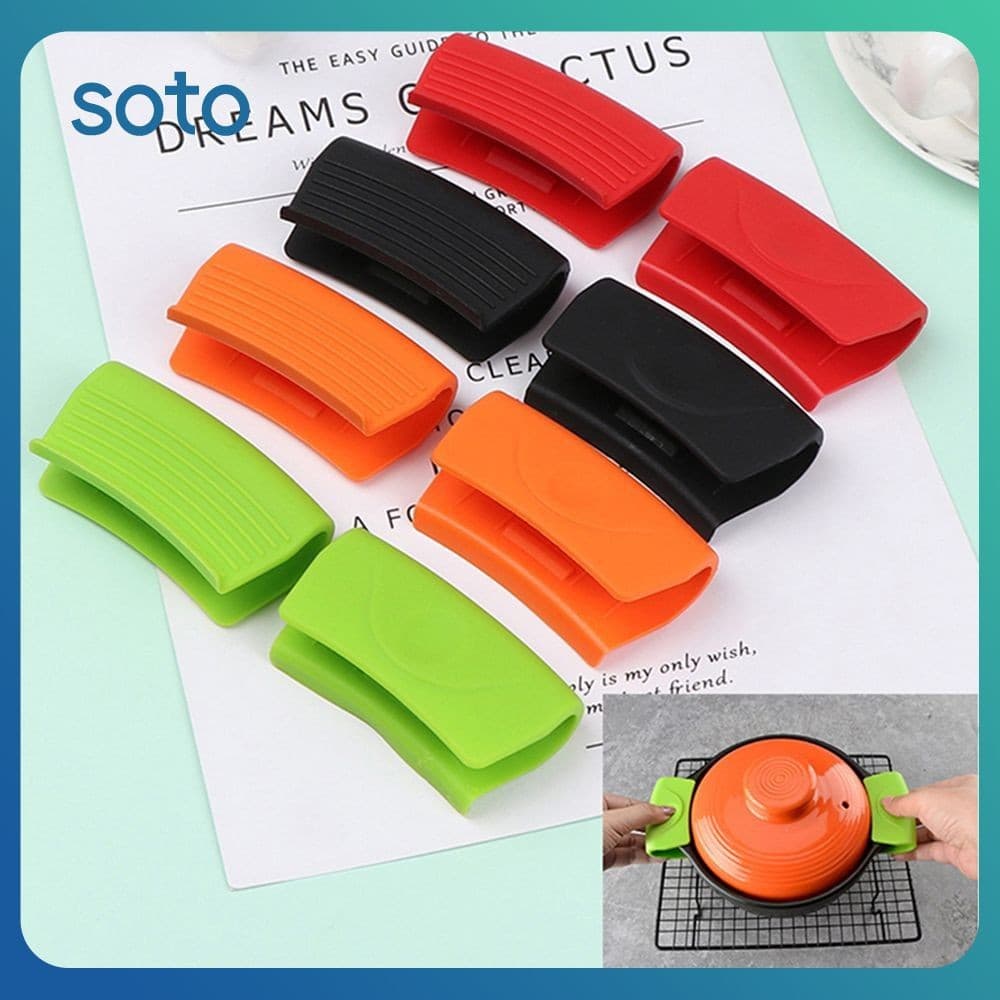 SOTO 1 Par De Capa De Silicone Para Alça De Panela, Isolamento Térmico, Antiderrapante, Suporte Para Alça De