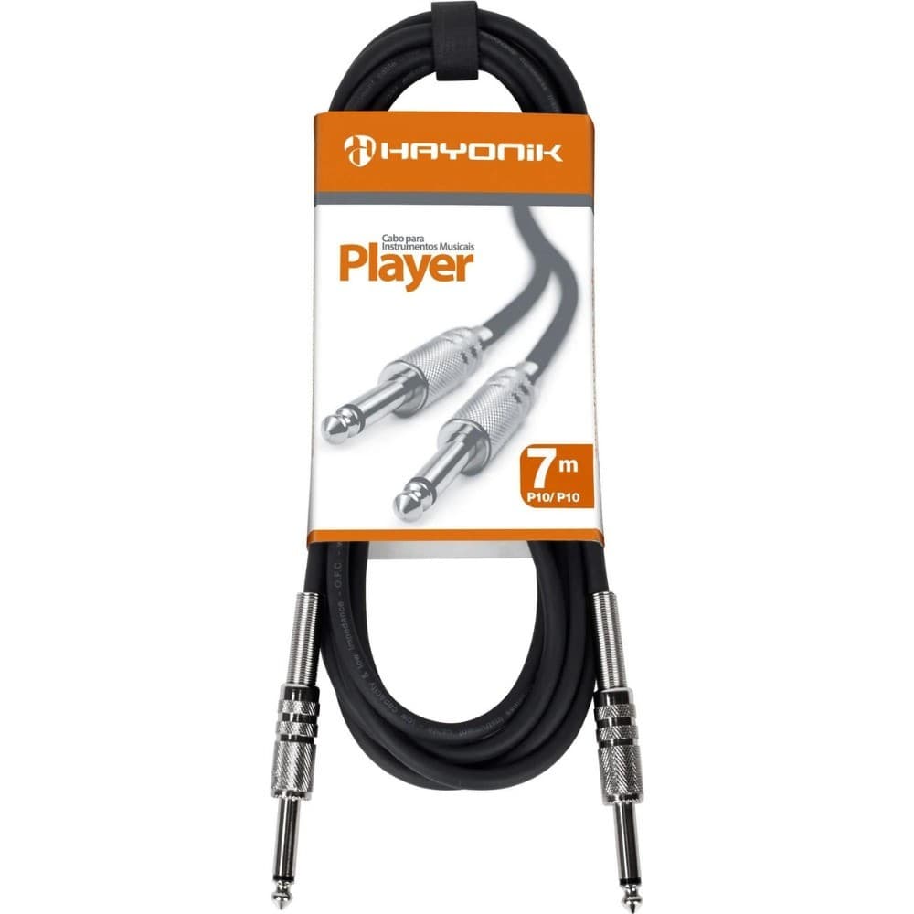 Cabo para Instrumentos P10 x P10 7M PLAYER Preto HAYONIK