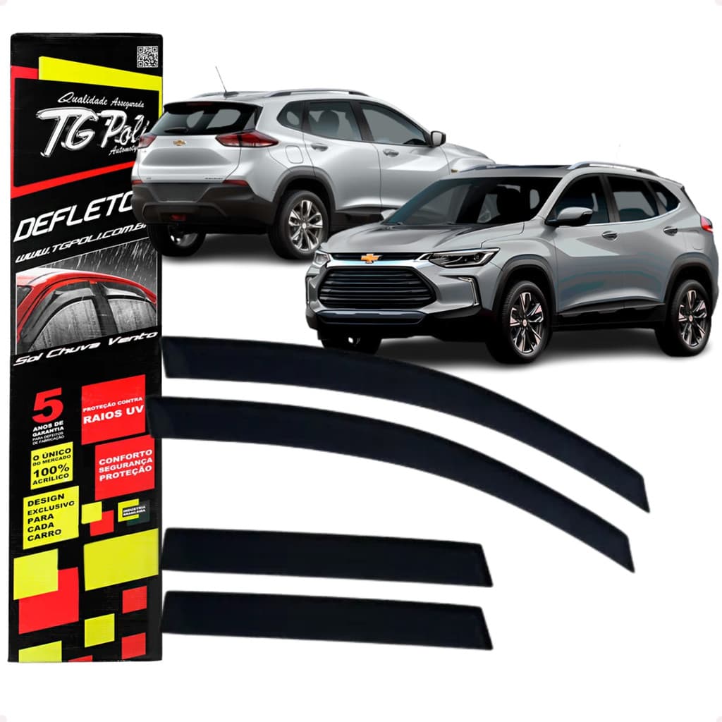Calha de Chuva Defletor Chevrolet Tracker 4 Portas 2021 2022 2023 2024 Original TG Poli