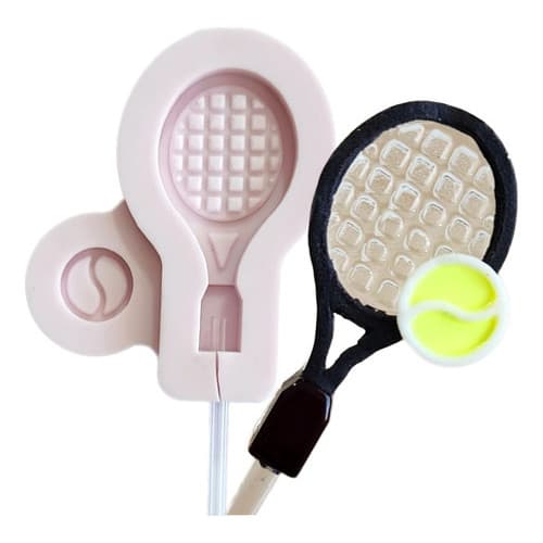 Molde Silicone Confeitaria Pirulito Raquete Bola De Tênis