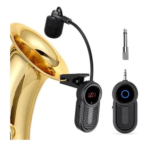 Microfone Sem Fio Portatil Para Instrumentos De Sopro Sax