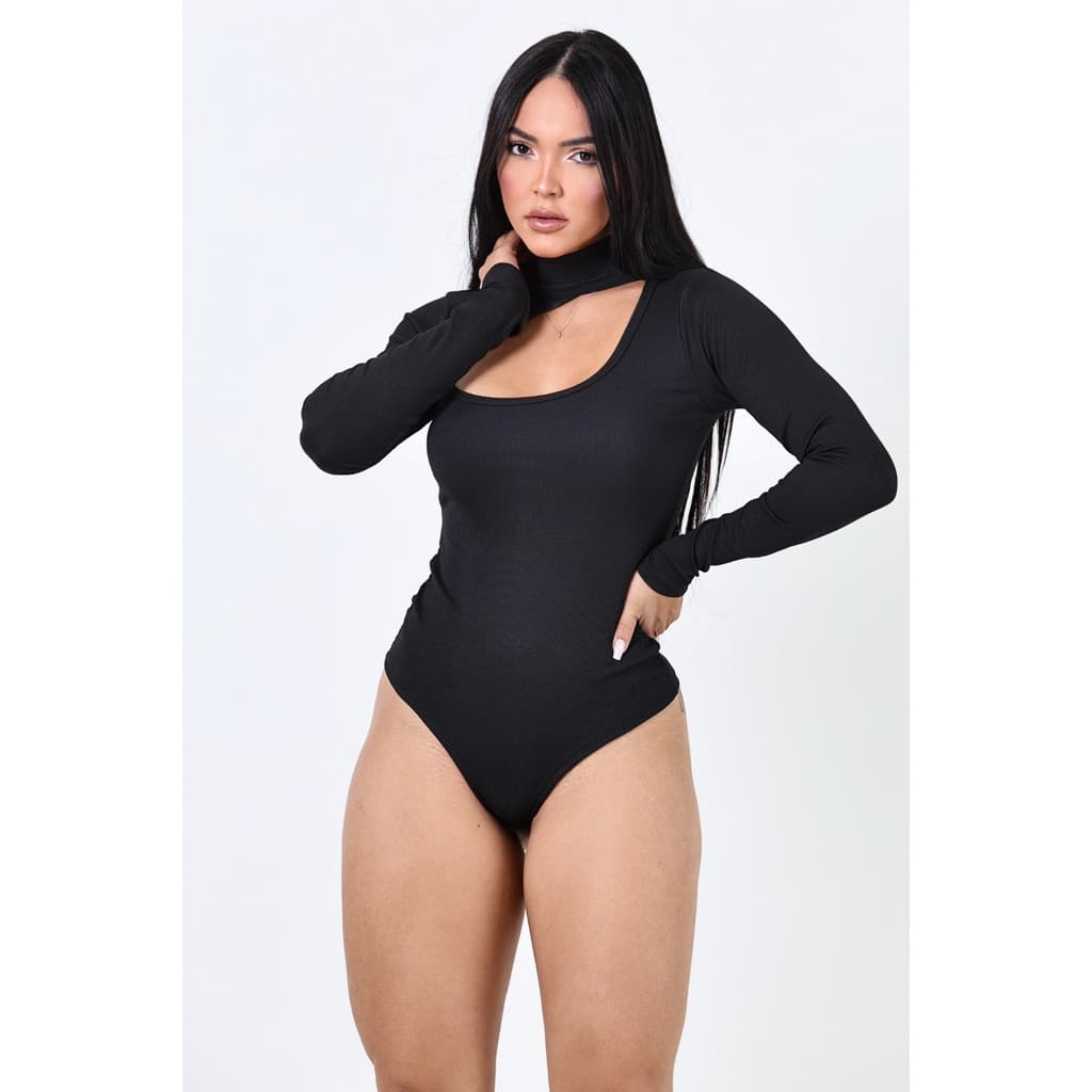 Body Feminino Manga Longa Gola Alta Cacharrel Sem Bojo