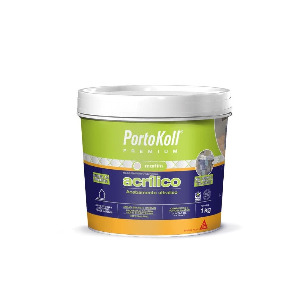 Rejunte Especial Acrílico Cor Marfim de 1kg Porto Koll