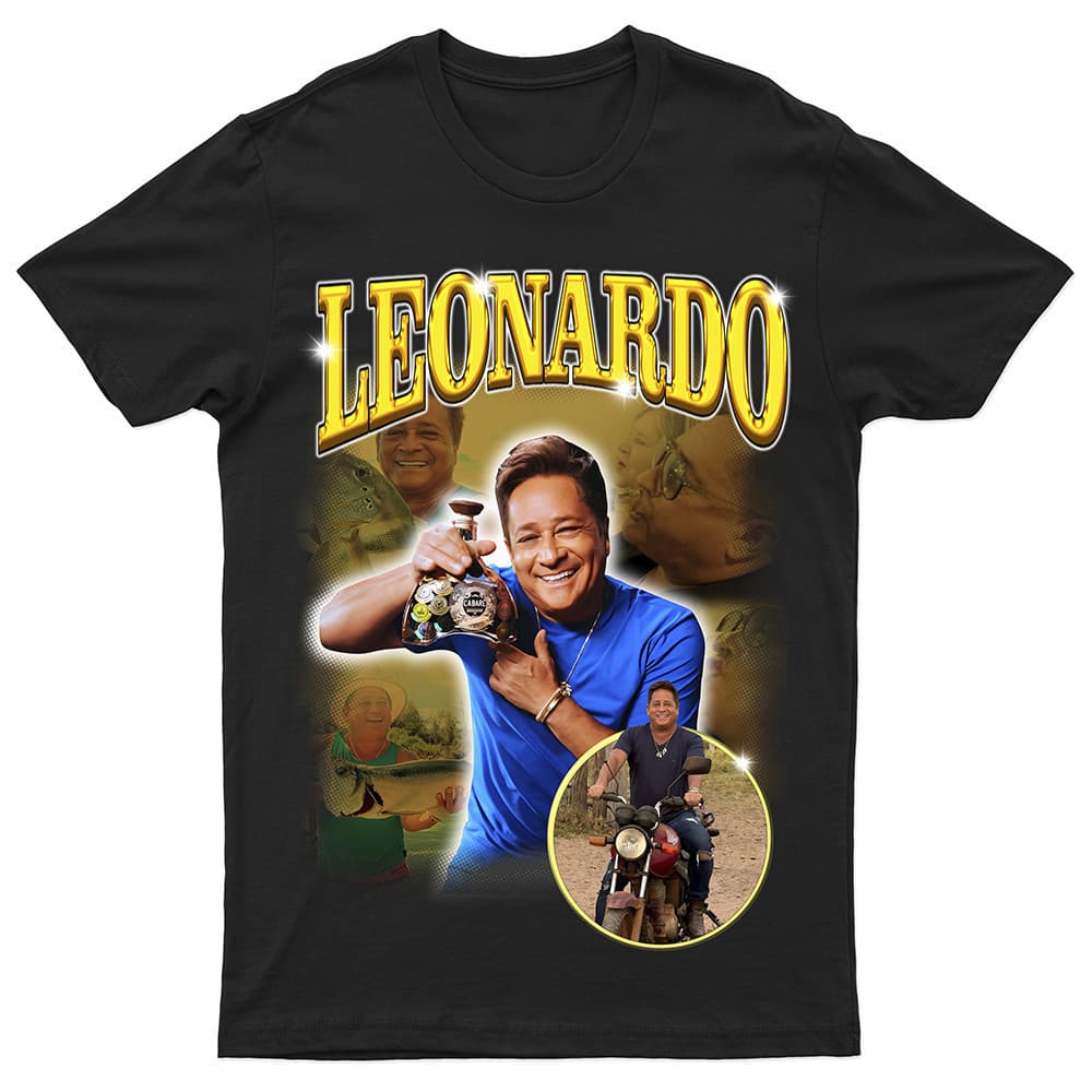 Camiseta Cantor Leonardo Sertanejo Unissex 100% Algodão Lançamento