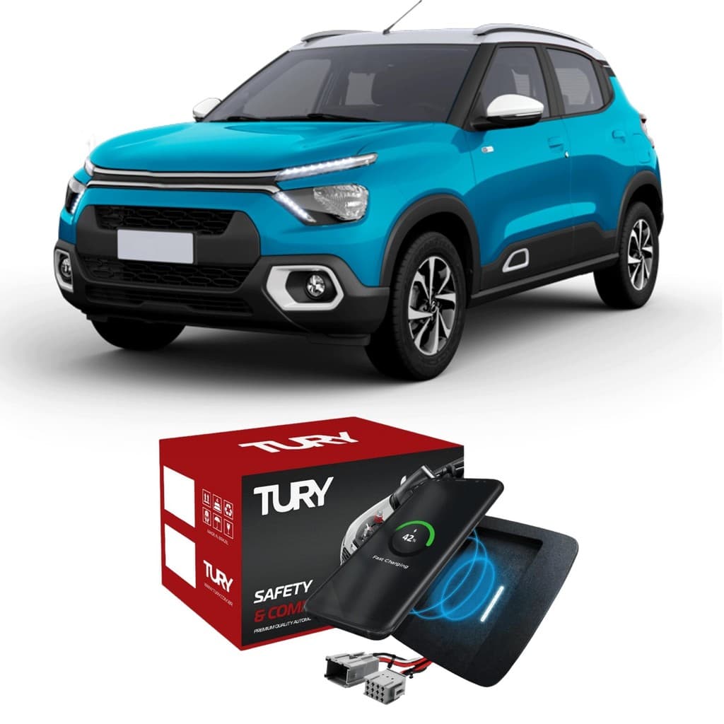 Carregador Automotivo Indutivo(Sem Fio) para C3 2022 e 2023 para Android e IOS Tury - ICharger 1.0 M