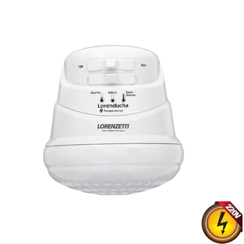 Ducha Lorenducha 6800W 220V 4T Branca 7531103 Lorenzetti