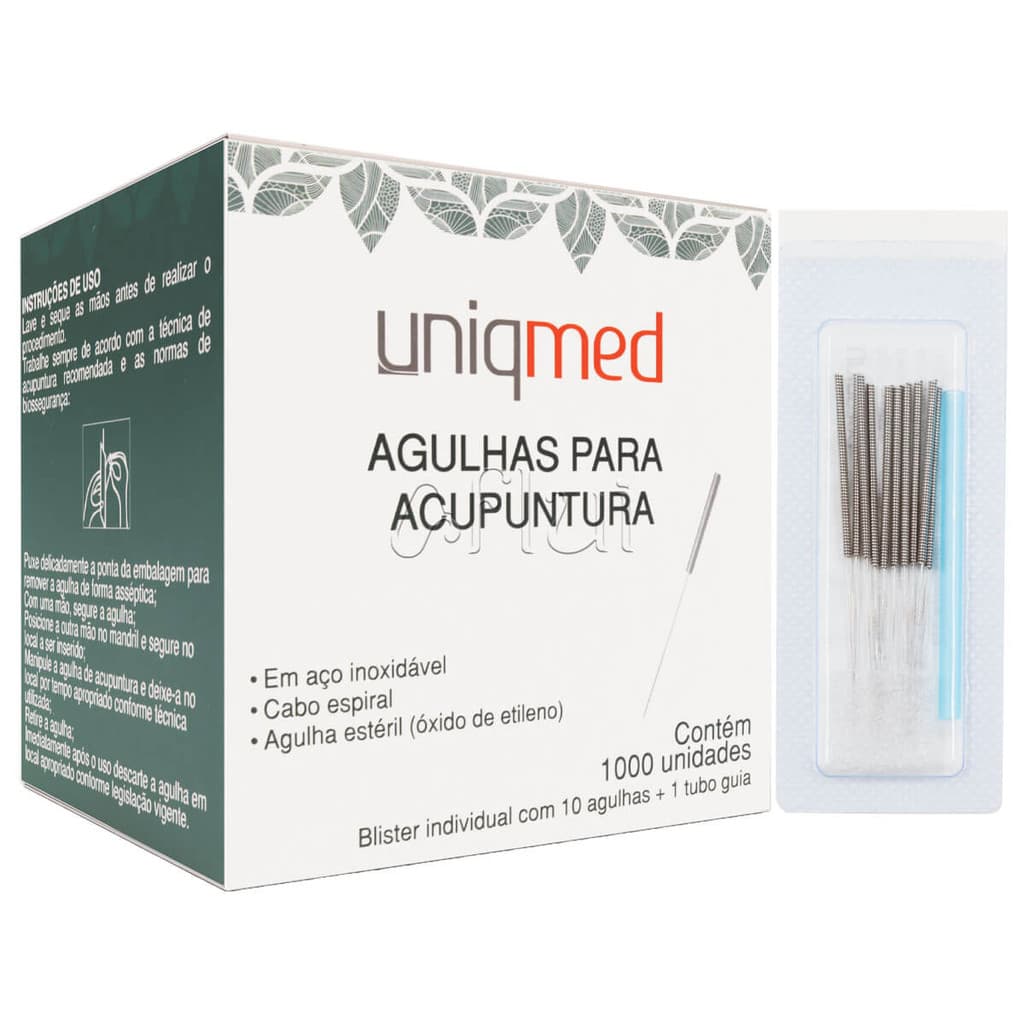 Agulha para Acupuntura Uniqmed 1000 Agulhas Reg. Anvisa Importada