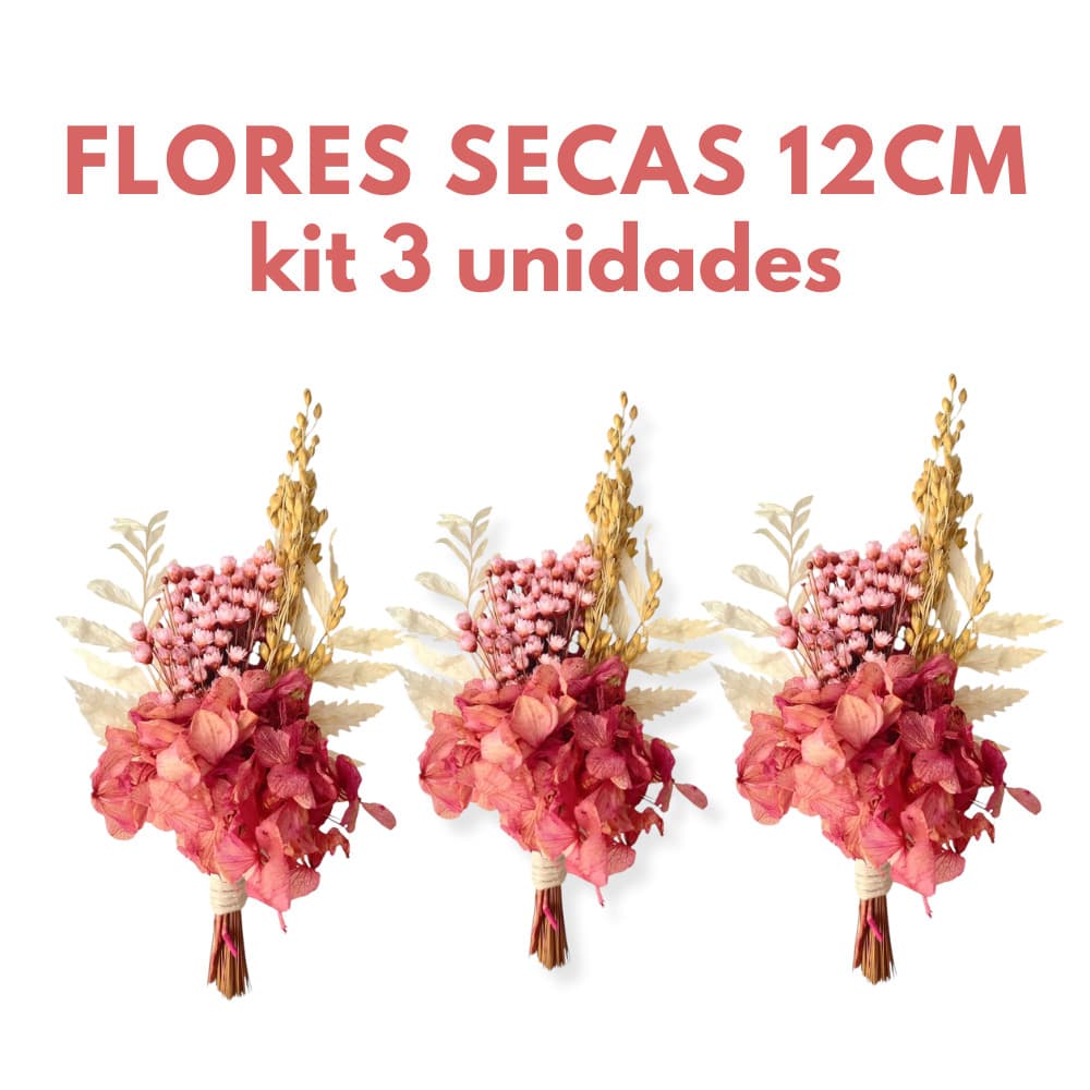 Kit 3 unidades - Flor Desidratada pequena 12cm